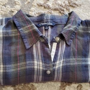 Chadwicks High Low button down flannel, size L